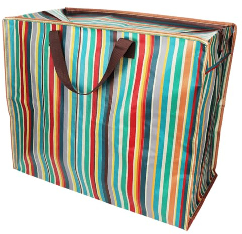 Rex London - Jumbo Storage Bag for Home Storage 70L - Retro 70s Stripes | storage bags, moving bags, moving house essentials, clothes storage bag, garment tidy, house essentials, laundry bag