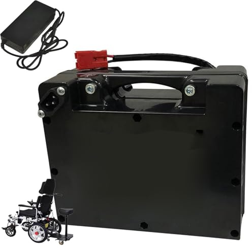 JHKJ 24 V 20 Ah 25 Ah 30 Ah Lithium-Ionen-Akku, 24 Volt wiederaufladbarer Akku für Elektrorollstühle mit Ladegerät und BMS für 0–750 W Rollstuhlmotor,24v,20Ah
