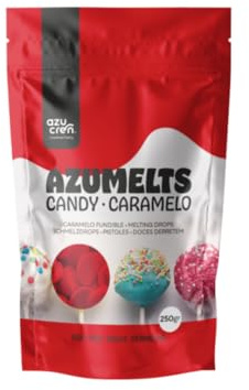 Azucren, Glasur Kuchen, Cremige Glasur zum Schmelzen, Überziehen&Dekorieren, Für Cake Pops, Kuchen, Torten & Desserts, Einfach zu verwenden & perfekt für kreative Backideen, 250G (Rot)