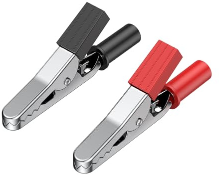 Uniclife 30 Pcs Pinzas de Cocodrilo Metálicas de 55 mm para Pruebas Eléctricas, Pinzas de Cocodrilo de 5 A con Tornillo y Cubiertas Aislantes, Pinzas Cocodrilo Reemplazo Batería Auto Manualidades DIY