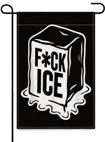 F#ck ICE Gartenflaggen, 30 x 45 cm, doppelseitige Gartenflaggenbanner-Dekoration für die Feiertage