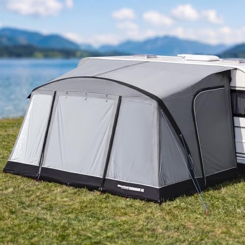 Westfield Outdoors Dorado XL 375 x 250 cm aufblasbares Vorzelt | Wohnwagenvorzelt, Wasserdicht 3000 mm, UV-beständig, Panoramafenster & Moskitoschutz, inklusive Pumpe & Tragetasche