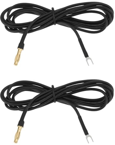 ECSiNG 2x Turntable Ground Wire 1.8 m 18 AWG Banana to U Spade Compatible with Technics SL Series B92 B250 BD1 BD2 QD2 QD3