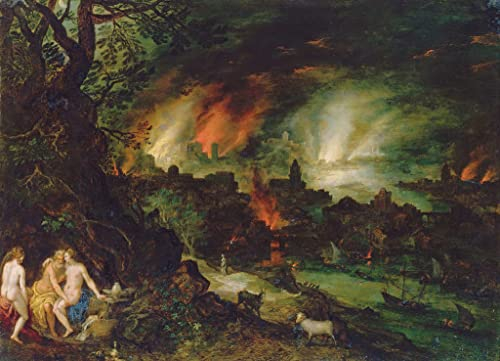 Kunstdruck/Poster: Jan Brueghel der Ältere Sodom und Gomorrha - hochwertiger Druck, Bild, Kunstposter, 95x70 cm