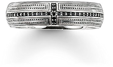 THOMAS SABO Unisex Bandring Kreuz Pavé 925 Sterlingsilber TR1943-051-11