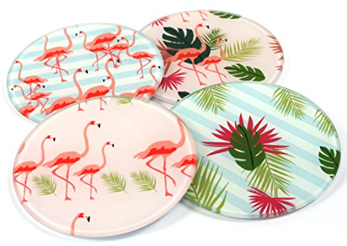 Black Ginger Flamingo-Untersetzer, 4 Stück