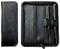 DELMON VARONE - Personalisierbares Schreibgeräteetui aus Premium Manhattan Leder schwarz, Echtleder Stifteetui mit Reißverschluss für 2 Schreibgeräte, Etui für hochwertige Kugelschreiber & Füller