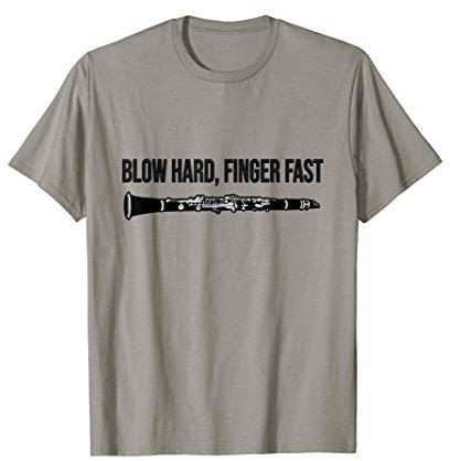 Blow hard, finger fast, Geschenk, Lustiges Klarinette T-Shirt
