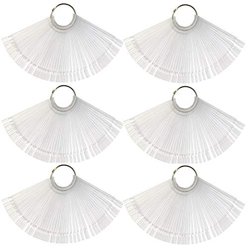 300PCS Nail Art Tips Stick Nail Display Nagellack Display Transparent Präsentationstips Nagelkunst Fächer Nagellack Praxis Nagelrad Nagelspitzen Nagellack Karte Nail art Praxis Vorlagen