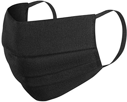 5 x Mundmasken Baumwolle für Freizeit Sport Training Mundschutz Staub Pollen Gesichtsmaske Fashion Maske Gesichtsschutz Face Masks Sportmaske waschbar J schwarz