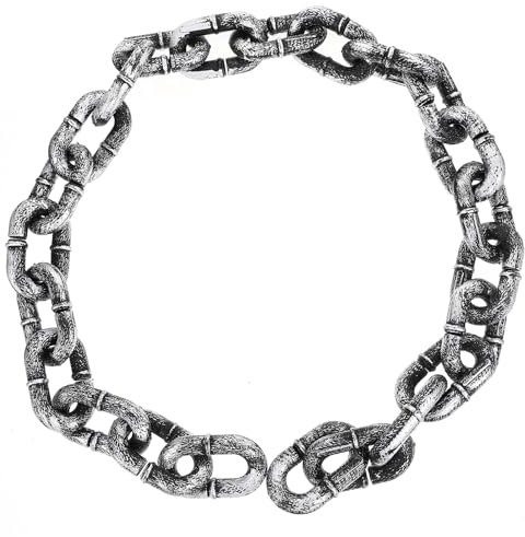 Tomaibaby Halloween Chain Link Plastic Grey and Black Chain Link Costume Accessory Halloween Decoration 1M/3.28Feet