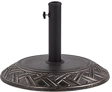 Sonnenschirmständer rund in Braun aus Beton und Stahl Schirmfuß ⌀ 50cm Capaci