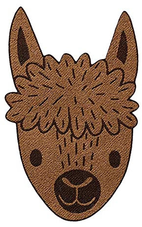Mono Quick 0626x Tier Applikation, Bügelbild, Patch, Affe Giraffe Elefant Alpaka Koala, Tierkopf (06262 - Alpakakopf)