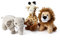 Zappi Co Kinder Kuschelweiches Plüschtier - Perfekte kuschelige Spielgefährten für Kinder Geburtstage und besondere Anlässe(12-15cm) (Elefant + Giraffe + Löwe)