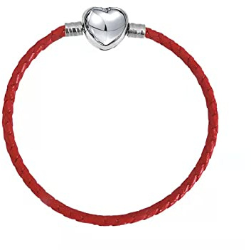 KunBead Jewelry Heart Clasp Leather Charm Bracelets for Women Girls Charms Jewellery Making