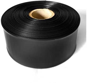 Jardin202 - Tuyau plat en plastique | 2000 galets | noir | rouleau 100 m (60 mm)