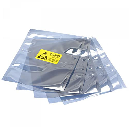 sourcing map Anti Static Bags Shielding Bag 50pcs 6x8inch(15x20cm) Open Top with Labels for Hard Drive HDD SSD