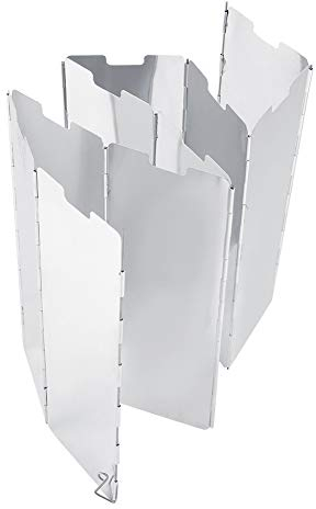 Tissting 10 Platten Klappbare Windschutzscheibe für Camping Kocher, leicht Aluminium Butangaskocher Spritzschutz mit Kordelzug für Camping Picknick, Rucks
