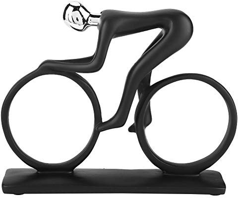 Small Iron Sculpture Metal Sport Figure Model Statue Craft Modern Abstract Sculpture Ornament Figurine Hand Soldering Home Decor Golfer Cyclist Baseball Player Cast Iron Art Crafts Gifts(Sport bike)