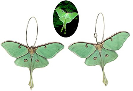 Motten-Schmetterling-Ohrringe. Punk-Insekten-Tropfen-Ohrringe, Acryl, Mottenflügel, Statement-Ohrringe, schwarze Ohrringe, Party-Schmuck für Damen