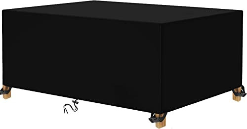 TopIdea Housse Salon de Jardin 150x90x75cm Housse de Table Jardin Rectangulaire Couverture de Protection Meubles ​Bâche Salon de Jardin Imperméable Anti-UV 600D Oxford Bache Table Exterieur