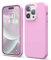 elago Liquid Silicone Case Kompatibel mit iPhone 14 Pro Hülle (6.1), Hochwertiges Silikon, Ganzkörperschutz - 4 Schichten stoßfeste Handyhülle, kratzfestes weiches Mikrofaserfutter (Heiße Rosa)