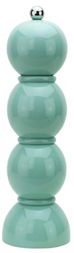 Addison Ross Bobbin Salt or Pepper Mill – Easy Twist Ceramic Grinder – Sustainable Rubber Wood – Modern Design – Ideal Wedding Gifts or Housewarming Gift – Kitchen Accessories – EU De Nil – 24cm