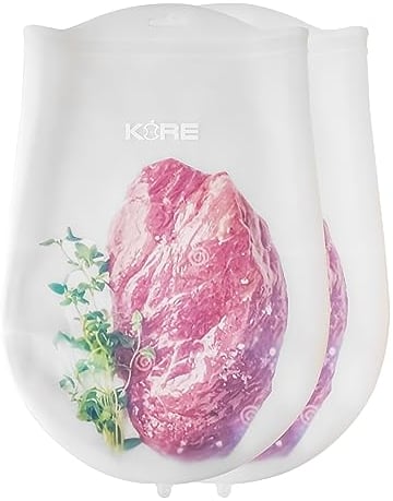 Revolutionize Sous Vide Cooking with AppleKoreLiving Reusable Sous Vide Bags,Set of 2 Large BPA Free Bags, Siochef, Instant Pot Immersion Circulators and other Sous Vide Accessories (Large)