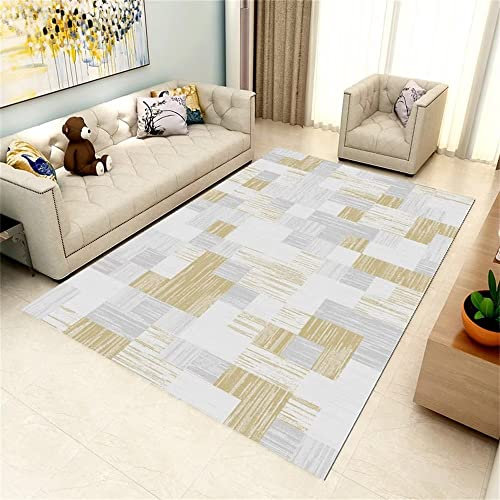 RUGMRZ Teppich Hell Günstig Moderne Wohnzimmer Sofa minimalisti scher Grauer weicher Betten 70X140CM