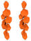 EVER FAITH Long Petal Earrings for Women Girls, Acrylic Orange Rose Floral Flower Statement Dangle Earring Summer Holiday Jewellery