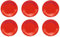 Dekorah 6 platos llanos de melamina rojos, platos blancos resistentes, aptos para lavavajillas, fabricados en Italia. Ideal para fiestas de Navidad o almuerzo de Navidad
