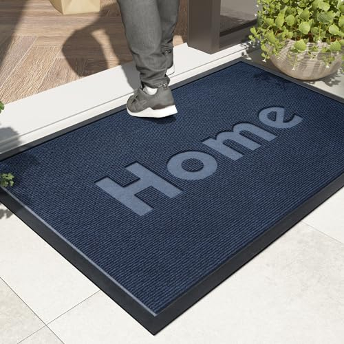 Color G Home Felpudo Entrada Casa, Impermeable, Alfombra Lavable para Atrapar Suciedad, Alfombrilla Antideslizante de Cuidado Fácil para Exterior, Pasillo - 45 x 75 cm, Azul