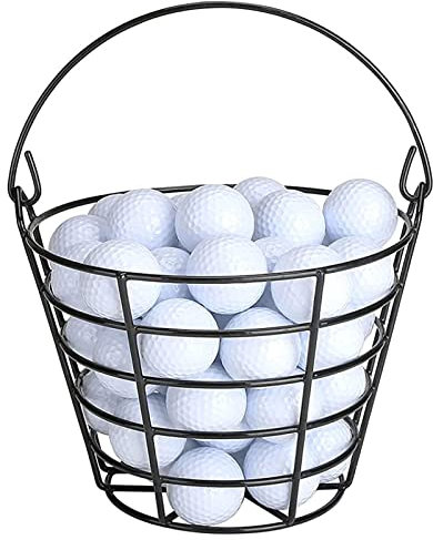 Tioheam Golf Range Basket | Metal Golfball Container Holds 50 Balls - Ball Carrying Bucket For Backyard, Driving Range, Golf Course And Country Club