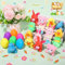 SCIONE 18PCS Vorgefüllte Graduierung mit Mini Plüschtiere Bunte Ostereierjagd Gefüllt mit Osterkuscheltieren Ostergeschenke für Kinder Osterspiele Ostereier zum Befüllen