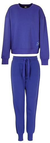 Emporio Armani Iconic Terry Loungewear Tracksuit Sweatshirt, Violet Blue, XS Women's