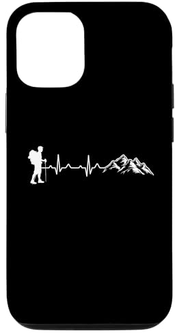 Hülle für iPhone 15 Pro Wandern Herzschlag EKG Wanderer Kletterer Berge Wanderung