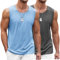 COOFANDY Herren Tanktop 2er Pack Gym Muskelshirt Workout Tankshirt Fitness Ärmellos Funktionsshirt Stringer Achselshirt Dunkelgrau/Hellblau M