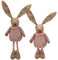 BURI Stoff Osterhase Deko Hase Junge Mädchen Teleskopbeine 110 cm in weiß oder rosa - Shabby Ostern dekorieren nur für Dekoration Häschen ausziehbar Dekofigur niedlich
