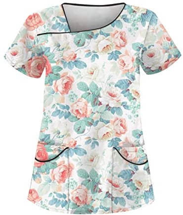 Saymany Kasack Damen Pflege - Krankenpflegeuniform Set Modern, Tunika Elegant, Krankenschwester Kleidung Berufskleidung (4-Mint Green, 3XL)