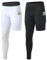 Hovershoes 2 Piezas de Pantalones de compresión de una Pierna 3/4 para Hombre, Mallas atléticas de Baloncesto para Correr, Mallas, Capa Base