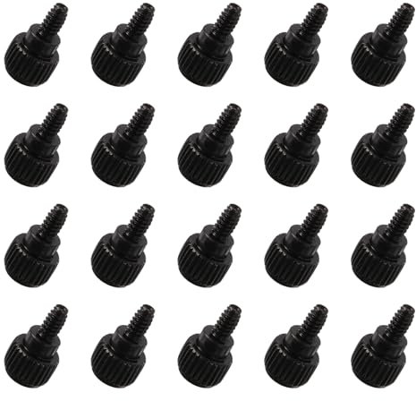 sourcing map 20pcs Computer Case Thumbscrews Screws (6#-32 * 6 Thread) Computer Fastener Replacement for Laptop Computer SSD Hard Drive Repair,Black