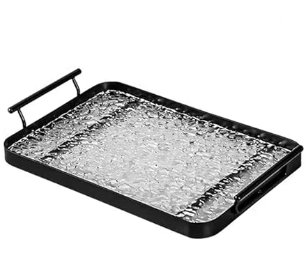 Serving Tray, SLHEQING Tea Tray with Handles, Rectangular Decorative Tray for Kitchen, Bathroom, Acrylic Coffee Table Trays for Drinks, Fruit, Candle