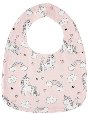 LuLiyLdJ Rosa Lätzchen Baby, Sabberlätzchen Baby, Babylätzchen, Baby Lätzchen zum Bemalen, Halstuch Baby, Einhorn-Muster