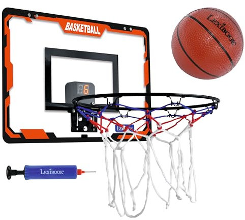 Lexibook, Interaktiver Basketballkorb, Punktezähler, Soundeffekte, Basketball, inkl. Pumpe und Installationskit, JG920