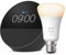 Echo Spot | Black + Philips Hue White LED Smart Light Bulb (B22), Works with Amazon Alexa Devices - Smart Home Starter Kit