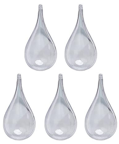 5 unidades vacías, transparentes, forma especial, gota de agua, colgante, joyería barata, multiusos, decoración para árbol de Navidad, suministros para fiestas