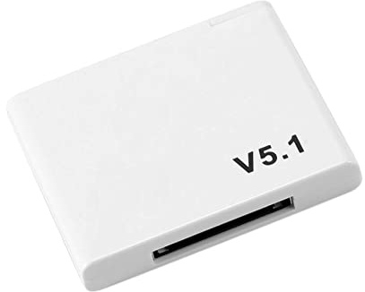 Uanratg 30 Pin Bluetooth 5.1 Ricevitore Audio A2DP Musica Adattatore Wireless per 30 Pin Jack Analogico Altoparlante Bianca