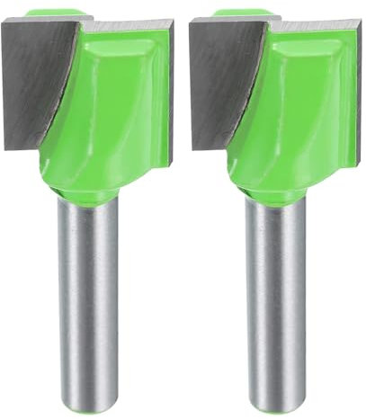sourcing map 2pcs Bottom Cleaning Router Bits 1/4 Shank Carbide Tipped Spoilboard Surfacing Planing CNC Mortising Bit for Slab Flattening Woodworking, 21/32 (17mm) Dia 5/8 (16mm) Depth