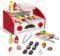 VEVOR Grill-Spielset für Kinder, Holzgrill-Spielset mit realistischem Kohlenfeuer, Küchenzubehör aus Holz zum Spielen von Lebensmitteln (26-teilig), Rollenspielspielzeug für Kinder ab 3 Jahren
