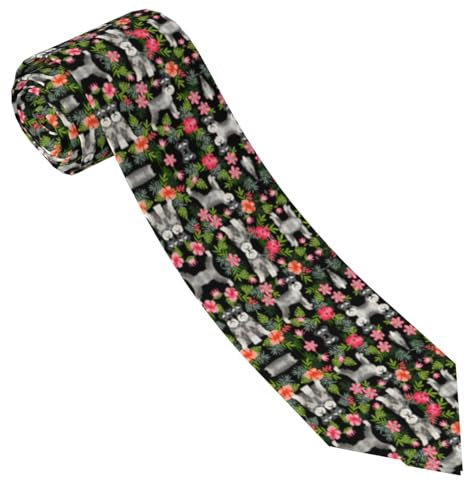 ESNAIUVCD Herren-Krawatte mit Schnauzer-Druck, bedruckte Krawatte, formelle Party, Hochzeit, Geschenk, Krawatten für Männer, Schwarz , Einheitsgröße